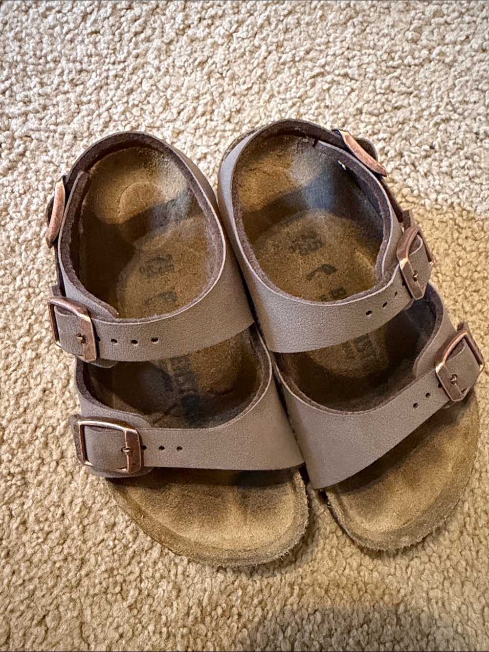 Kids Double-Buckle Brown Birkenstock Sandals